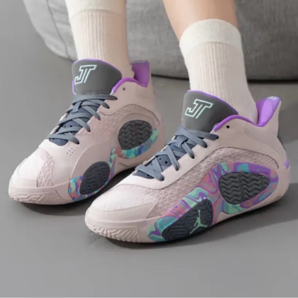 Jordan Kids' Grade School Tatum 2 Sidewalk Chalk Basketball Shoes FJ6459-600 - Picture 6 of 6